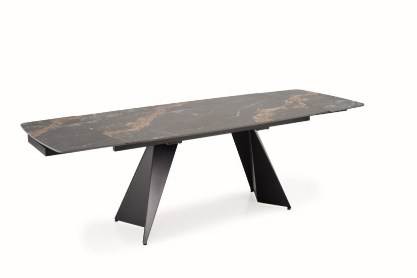 Rozkládací jídelní stůl ARMANI 165(241)x90 černý mramor/černá