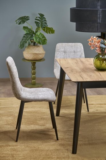 Rozkládací jídelní stůl GULIAN 140(180)x80 dub wotan/černý