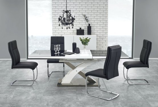 Rozkladací jedálenský stôl SANDOR 2 160(220)x90 čierny
