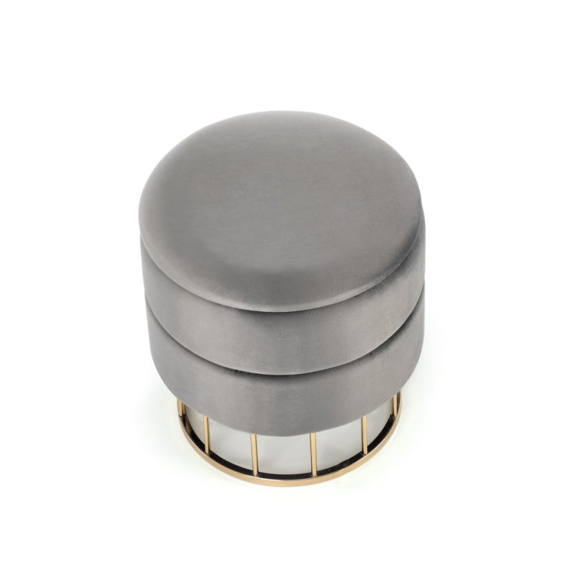 Taburet MINTY s úložným priestorom sivý