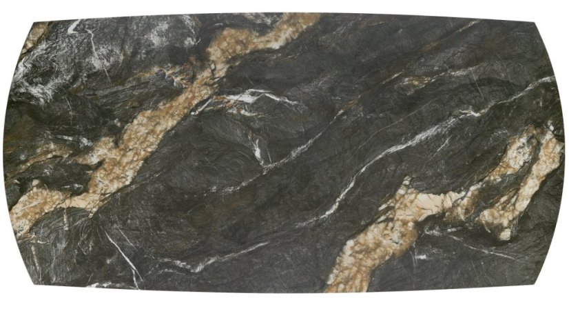 Rozkládací jídelní stůl FORUM 180(260)x90 černý mramor/černý