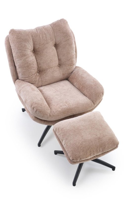 Čalouněné křeslo PESTO s podnožkou béžové