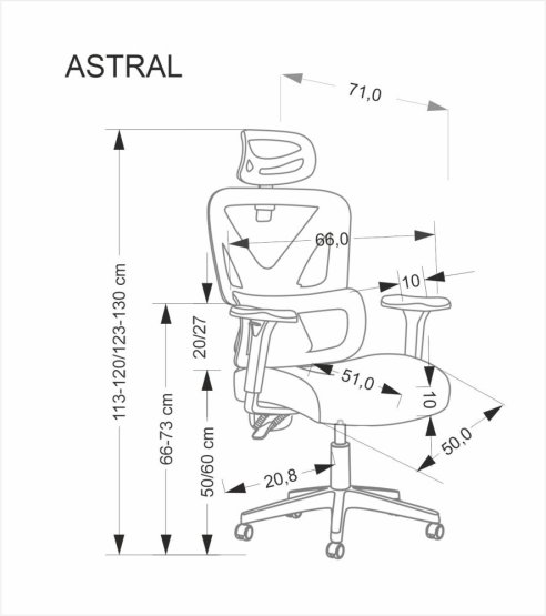 Kancelárska stolička ASTRAL čierna