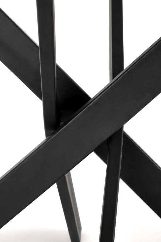 Okrúhly jedálenský stôl EDGAR 2 biely mramor/čierny