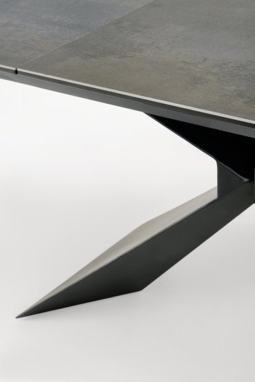 Rozkladací jedálenský stôl LUCIANO 180(230)x90 modrý mramor/čierny