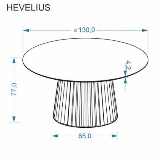 Kulatý jídelní stůl HEVELIUS 130 ořech /černá