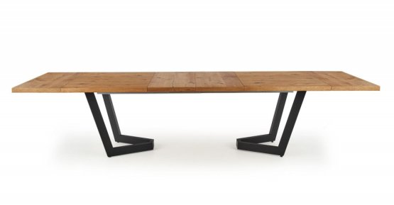 Rozkladací jedálenský stôl MASSIVE 160(250)x90 dub svetlý/čierna