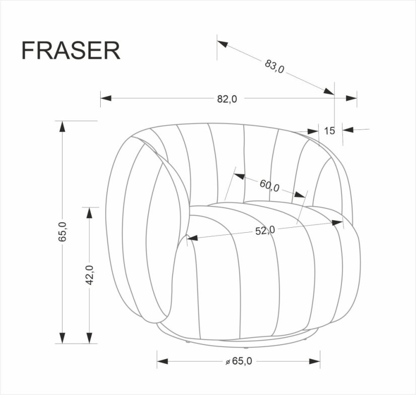 Čalúnené kreslo FRASER krémové