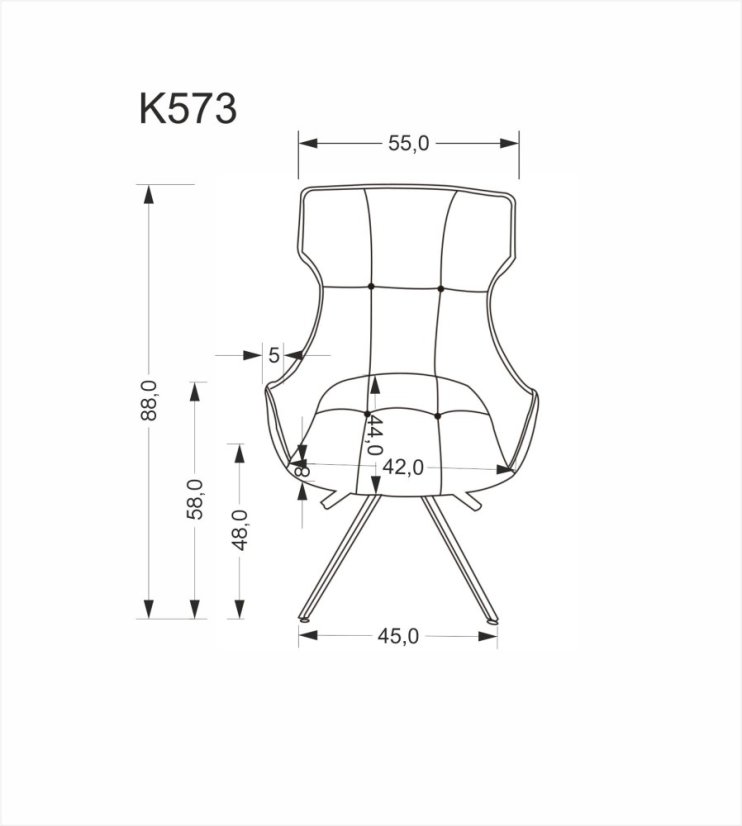 Jedálenská stolička / kreslo K573 sivá