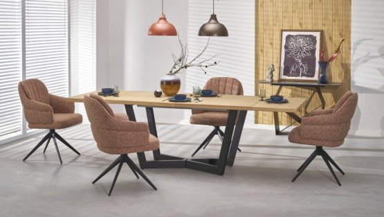 Rozkladací jedálenský stôl MASSIVE 2 160(250)x90 dub prírodný/čierna