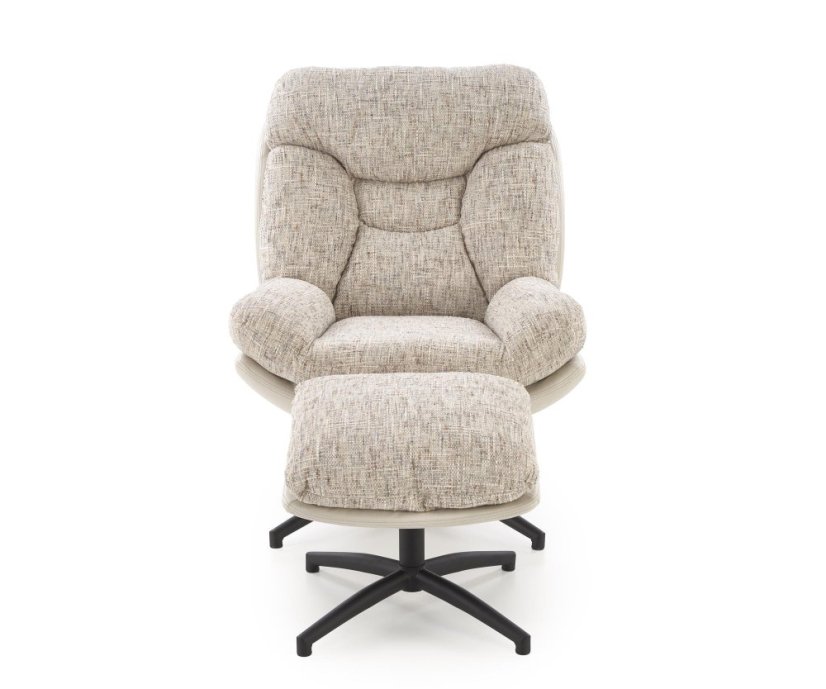 Čalouněné křeslo s podnožkou KRONOS béžové