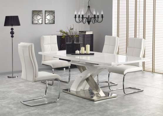 Rozkladací jedálenský stôl SANDOR 2 160(220)x90 biely