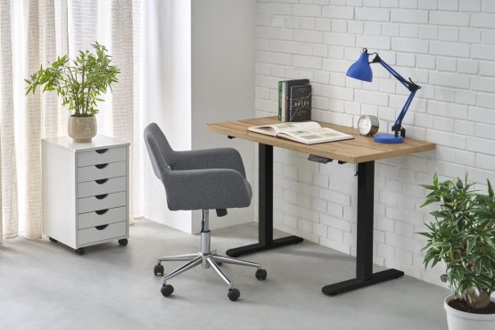 Výškovo nastaviteľný písací stôl B54 dub artisan/čierna
