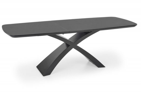 Rozkladací jedálenský stôl SILVESTRO 180(220)x89 tmavo sivý/čierny