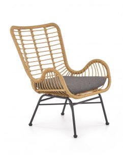 Kreslo IKARO prírodné/sivé