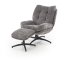 Čalúnené kreslo PESTO s podnožkou sivé