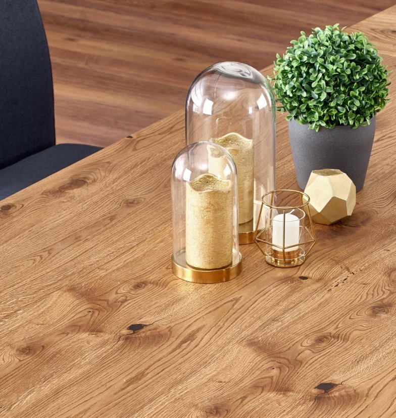 Rozkládací jídelní stůl PEREZ 160(250)x90 světlý dub/černý