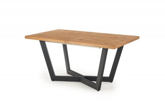 Rozkladací jedálenský stôl MASSIVE 160(250)x90 dub svetlý/čierna