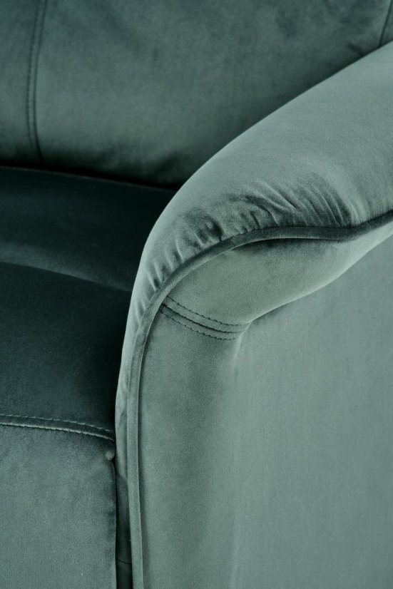 Relaxační křeslo SEMIR tmavě zelené s funkcí rozkládání