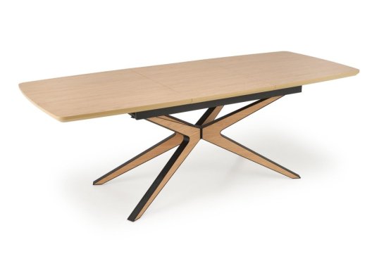 Rozkladací jedálenský stôl JAMES 160(220)x90 prírodná/čierna