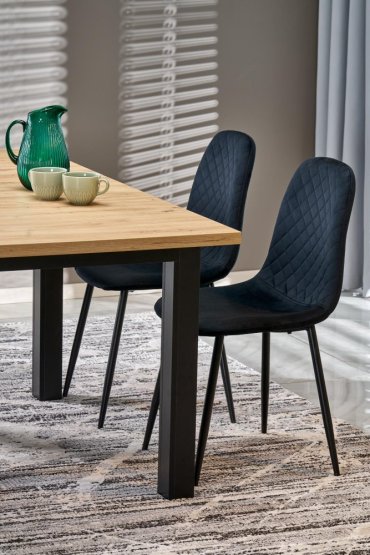 Rozkladací jedálenský stôl GIZMO 120(160)x75 dub artisan / čierna