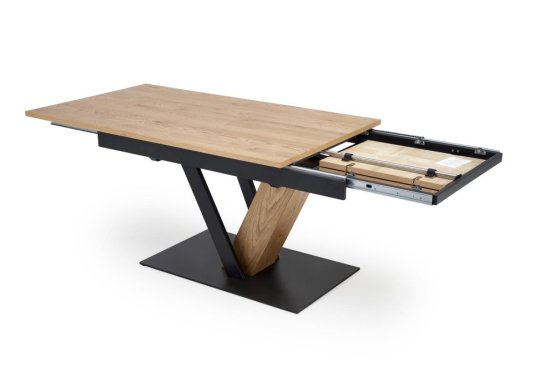 Rozkladací jedálenský stôl FANIS 160(220)x90 dub prírodný/čierna