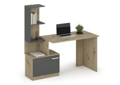 Písací stôl MISO grafit/dub artisan