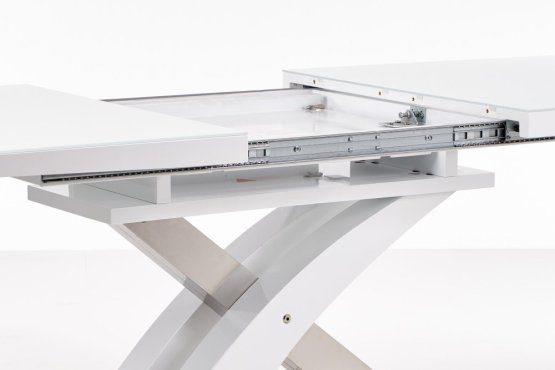 Rozkladací jedálenský stôl SANDOR 2 160(220)x90 biely
