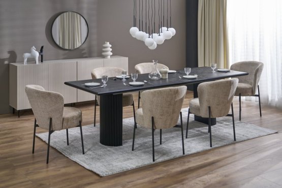 Rozkladací jedálenský stôl BOLERO 160(250)x90 dub prírodný/čierna