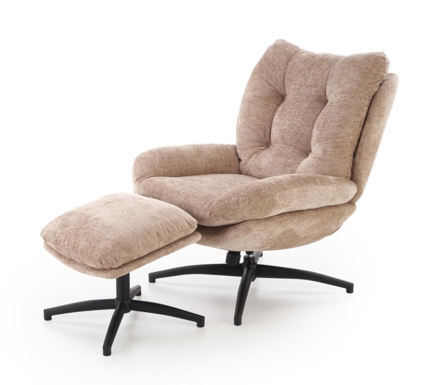 Čalouněné křeslo PESTO s podnožkou béžové