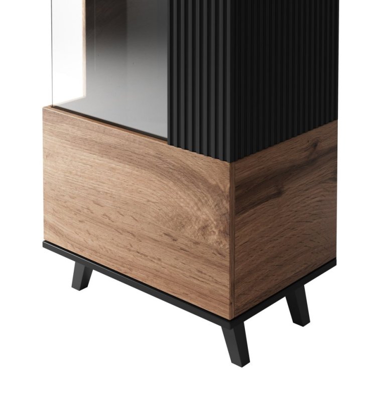 Vitrína RANDOM W-1 dub wotan/černá