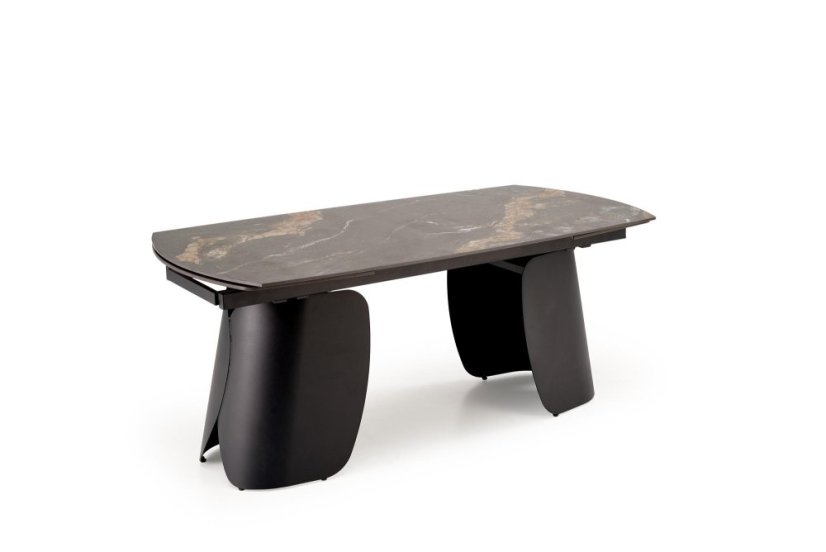 Rozkládací jídelní stůl FORUM 180(260)x90 černý mramor/černý