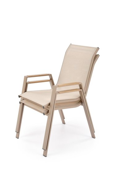 Kovové zahradní křeslo HOVER béžová / cappuccino