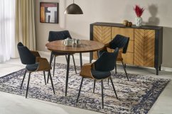 Kulatý jídelní stůl BARRY ø 105 ořech/černý