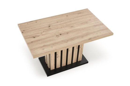 Rozkladací jedálenský stôl LAMELLO 160(210)x90 dub artisan/čierny