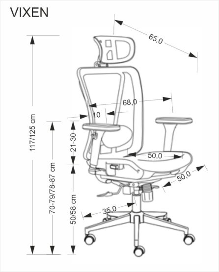 Kancelárska stolička VIXEN čierna