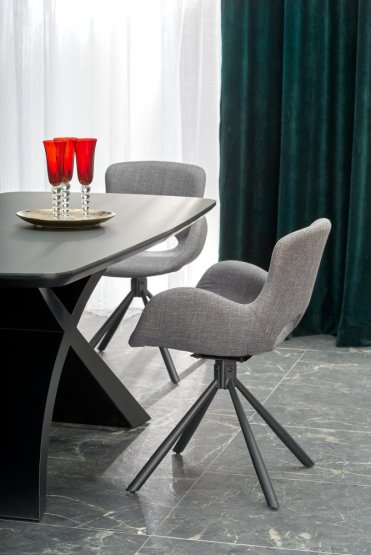 Rozkladací jedálenský stôl SILVESTRO 180(220)x89 tmavo sivý/čierny