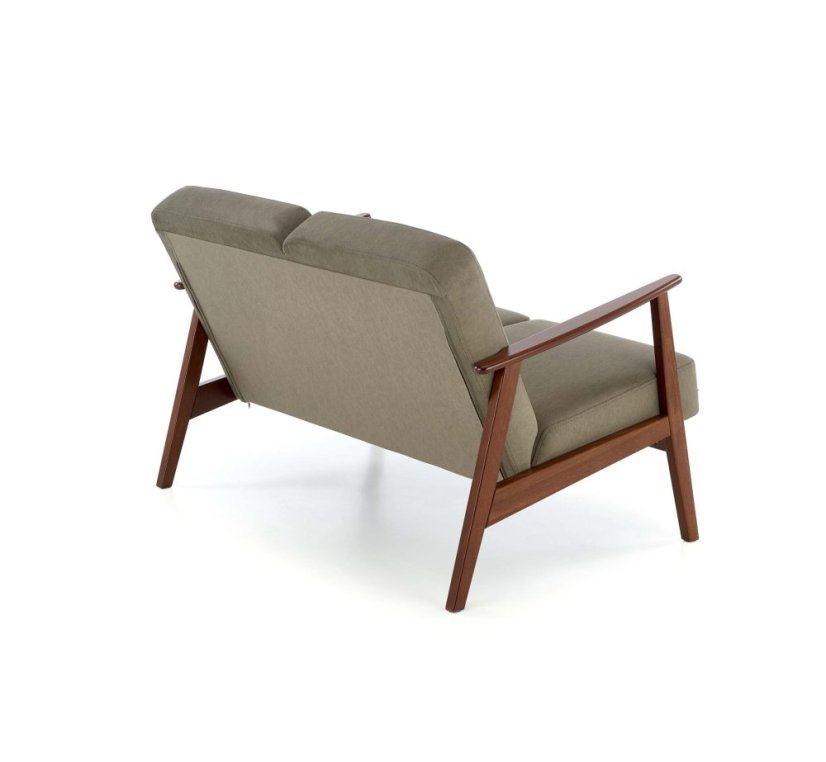 Dvoumístná pohovka MILANO 2S zelená/tmavý ořech