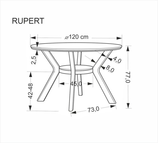 Okrúhly jedálenský stôl RUPERT ø 120 orech