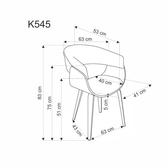 Čalúnené kreslo K545 béžové/orech
