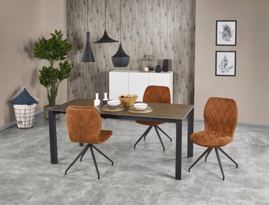 Rozkladací jedálenský stôl HORIZON 120(180)X85 sivý/čierny