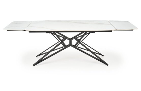 Rozkladací jedálenský stôl ALFREDO 160(240)x91 biely mramor/čierna