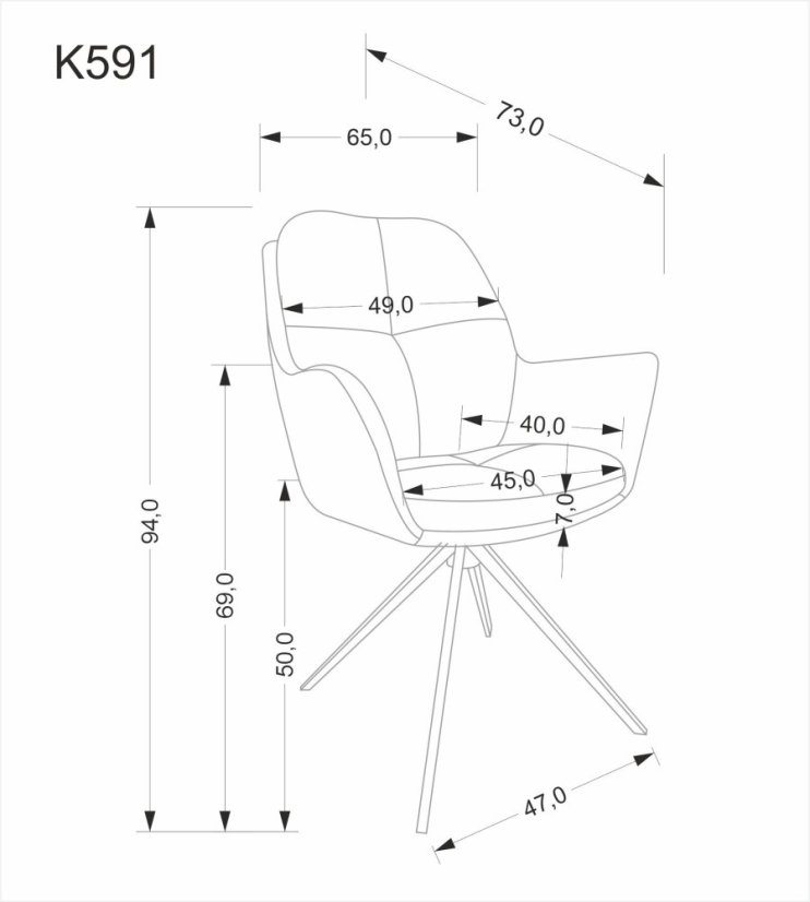 Jídelní křeslo K591 hnědá