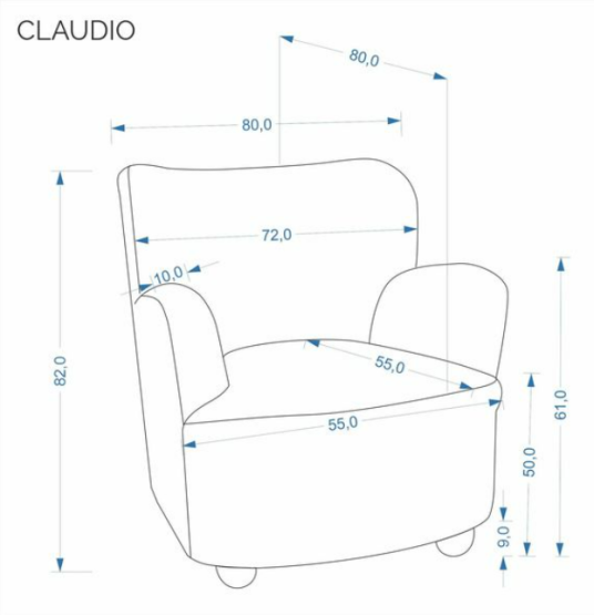 Čalúnené relaxačné kreslo CLAUDIO krémové
