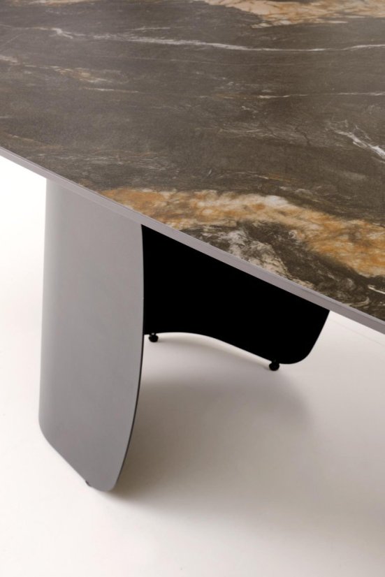 Rozkládací jídelní stůl FORUM 180(260)x90 černý mramor/černý