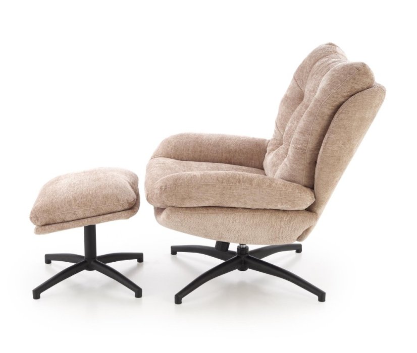 Čalouněné křeslo PESTO s podnožkou béžové