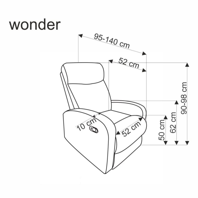 Relaxační křeslo WONDER šedé s funkcí houpání