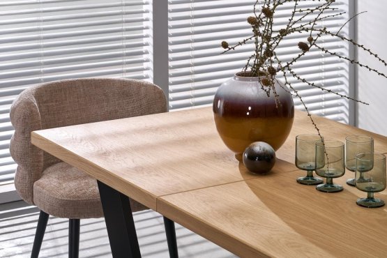 Rozkladací jedálenský stôl MASSIVE 2 160(250)x90 dub prírodný/čierna