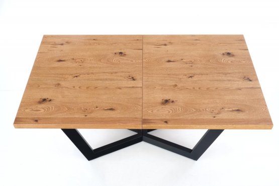 Rozkladací jedálenský stôl MASSIVE 160(250)x90 dub svetlý/čierna
