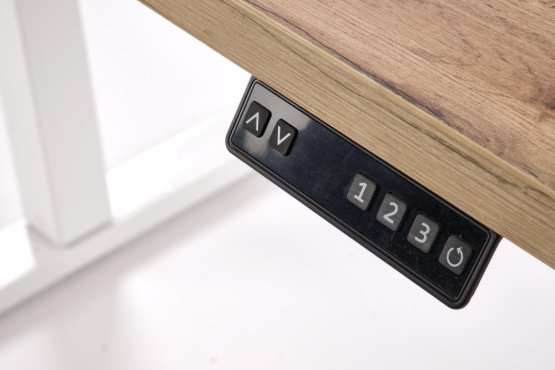 Výškovo nastaviteľný písací stôl B54 dub artisan/biela